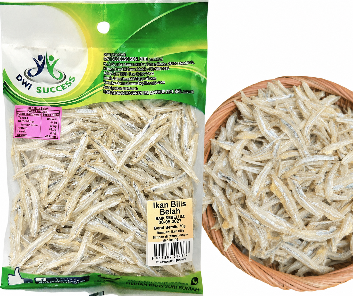 Split Anchovies 70 Grams RM8.40 X 5 Units C.Dwi Success