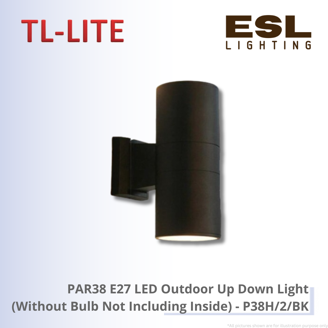 TL-LITE PAR38 E27 LED Outdoor Up Down Light (Without Bulb Not Including Inside) - P38H/2/BK IP65