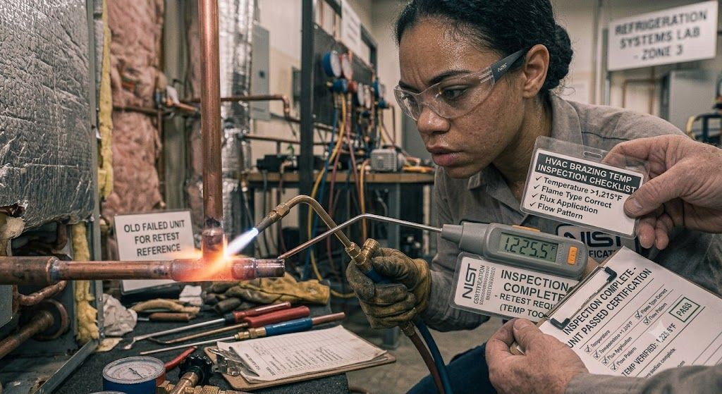 HVAC brazing temperature control inspection checklist
