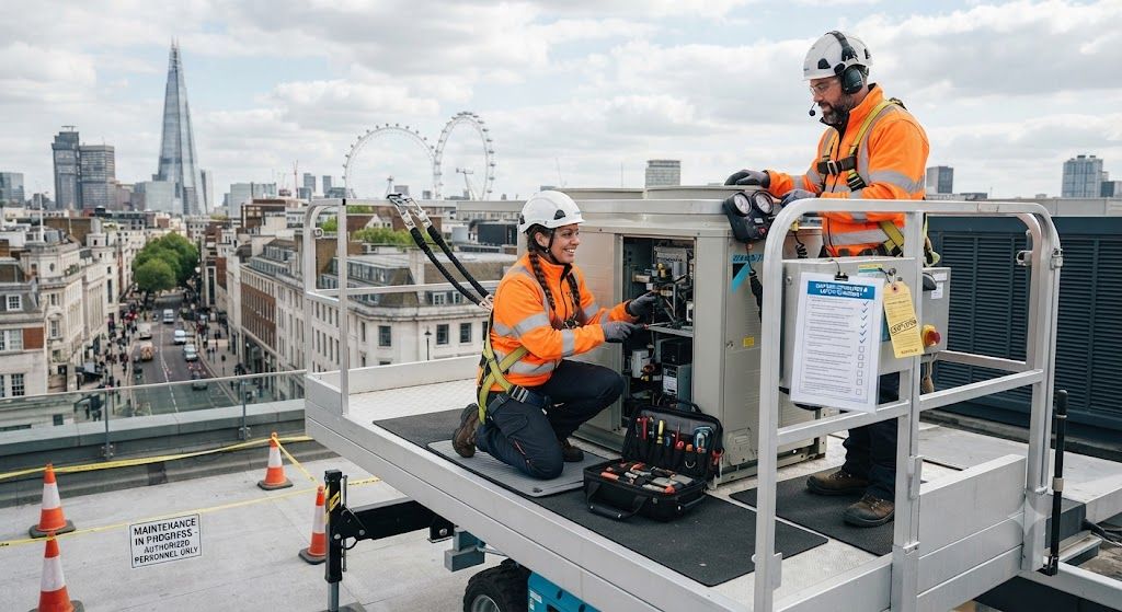 HVAC elevated work platform maintenance safety