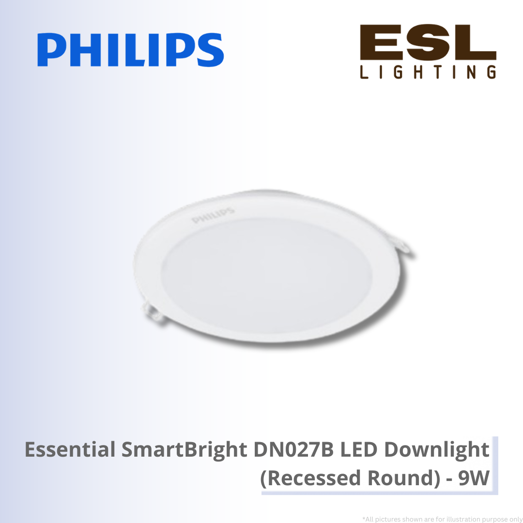 PHILIPS Essential SmartBright DN027B LED Downlight (Recessed Round) - 9W