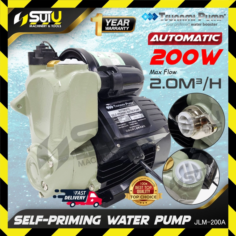 TSUNAMI PUMP JLM-200A / JLM200A / JLM 200A Intelligent Automatic Self-Priming Jet Water Pump 200W