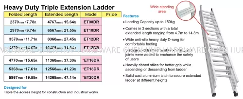 Heavy Duty Triple Extension Ladder