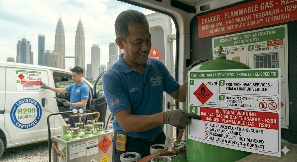 R290 refrigerant transport labeling requirements
