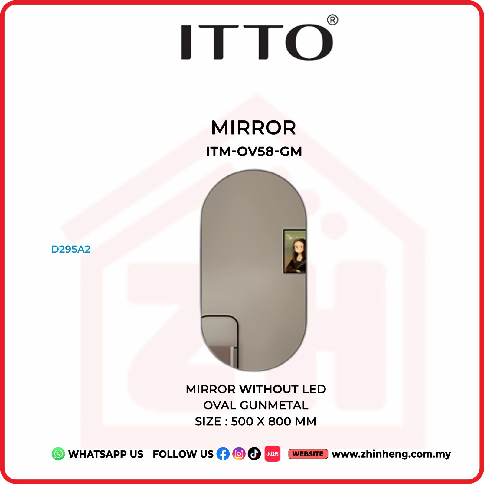 ​​​​​​​ITTO MIRROR WITHOUT LED ITM-OV58-GM