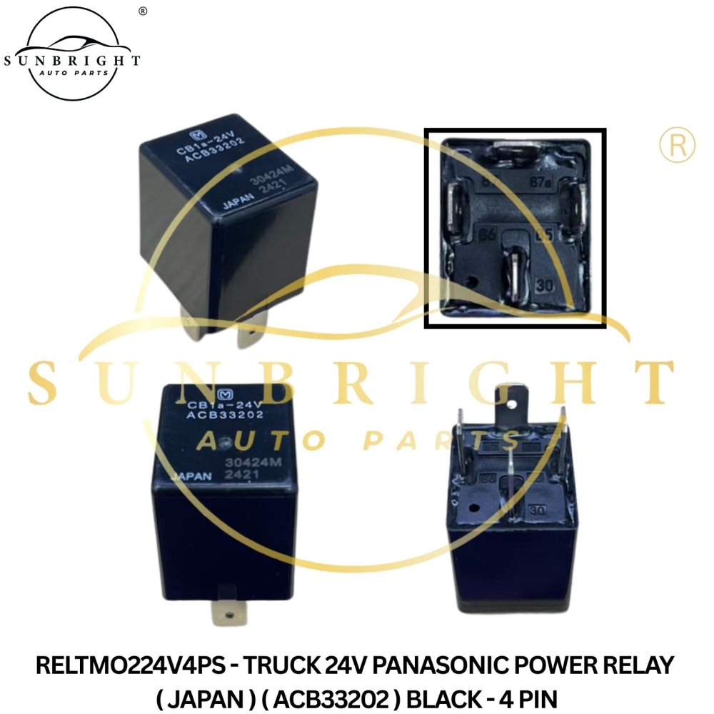 RELTMO224V4PS - TRUCK 24V PANASONIC POWER RELAY ( JAPAN ) ( ACB33202 ) BLACK - 4 PIN