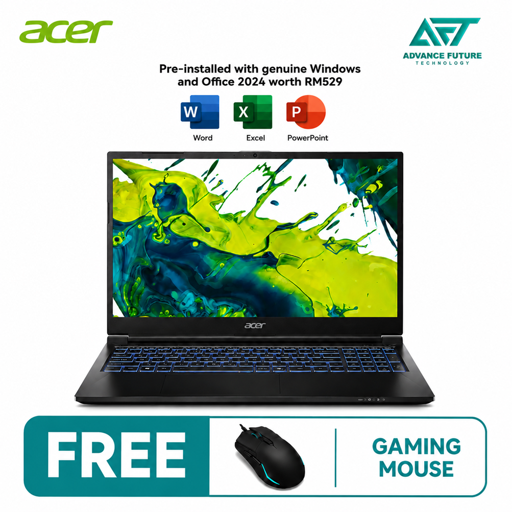 Acer Aspire 7 A715-59G-52MD 15.6" FHD 144Hz Gaming Laptop Black ( Intel Core i5 12450H, 16GB, 512GB SSD, RTX3050, W11, H&S 2024&M365 )