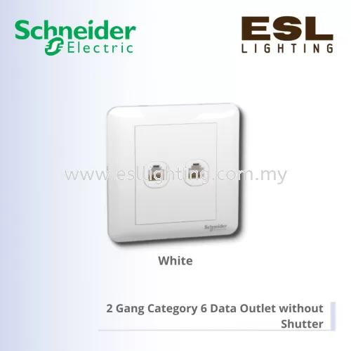 SCHNEIDER Affle Plus 2 Gang Category 6 Data Outlet without Shutter - A3G32RJ6_WE