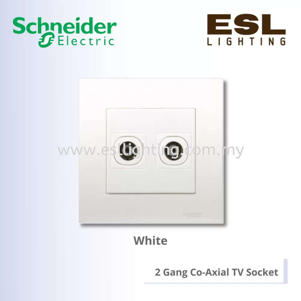 SCHNEIDER Vivace 2 Gang Co-Axial TV Socket - KB32TV