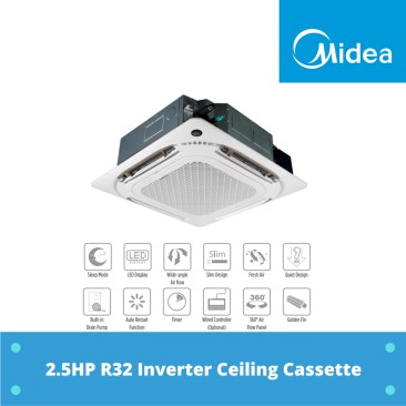 Midea 2.5HP R32 Inverter Ceiling Cassette  MCX-24CRFNX