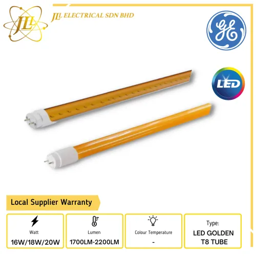 GE LIGHTING 100-240V 4FT LED GOLDEN T8 TUBE FOR SEMI CON INDUSTRY LIGHTING 5 YEARS WARRANTY [16W/18W/20W] [G13/G5/G5A/G5B]