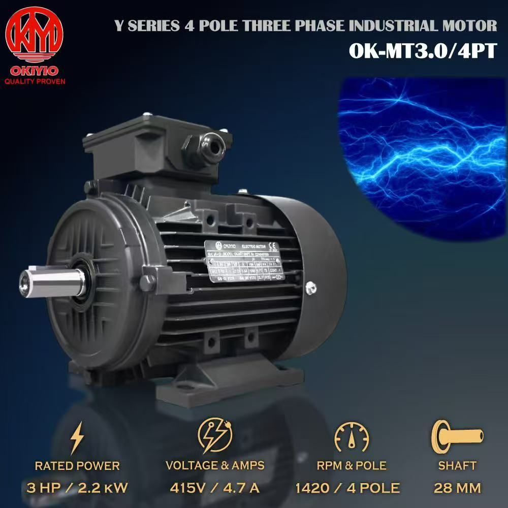 OKIYIO 3HP ELECTRIC MOTOR 415V (HEAVY DUTY)