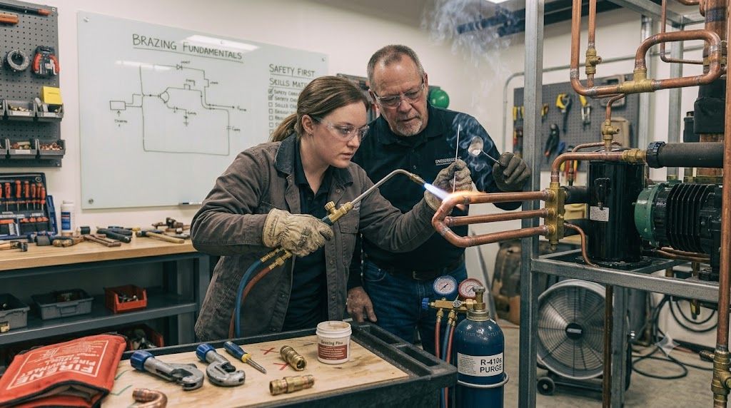 copper pipe brazing oxy acetylene HVAC