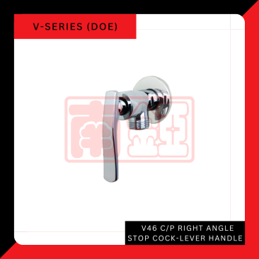 'DOE' V46 C/P Right Angle Stop Cock-Lever Handle