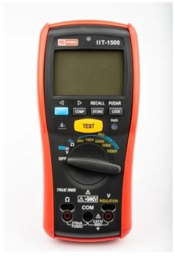 123-3220 - RS PRO IIT1500 Insulation Tester, 50V Min, 1000V Max, 20G惟 Max, CAT IV
