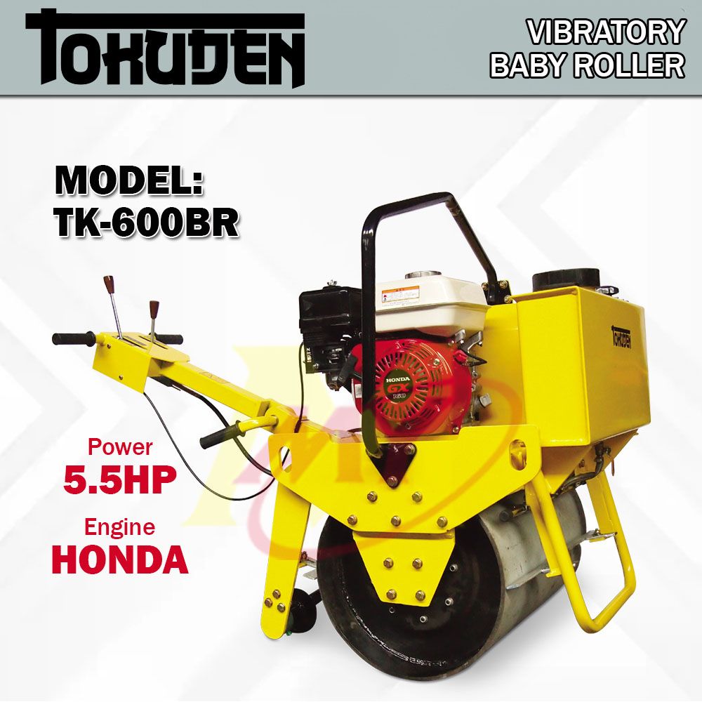 TOKUDEN TK-600BR Vibratory Baby Roller with Honda Engine 5.5Hp