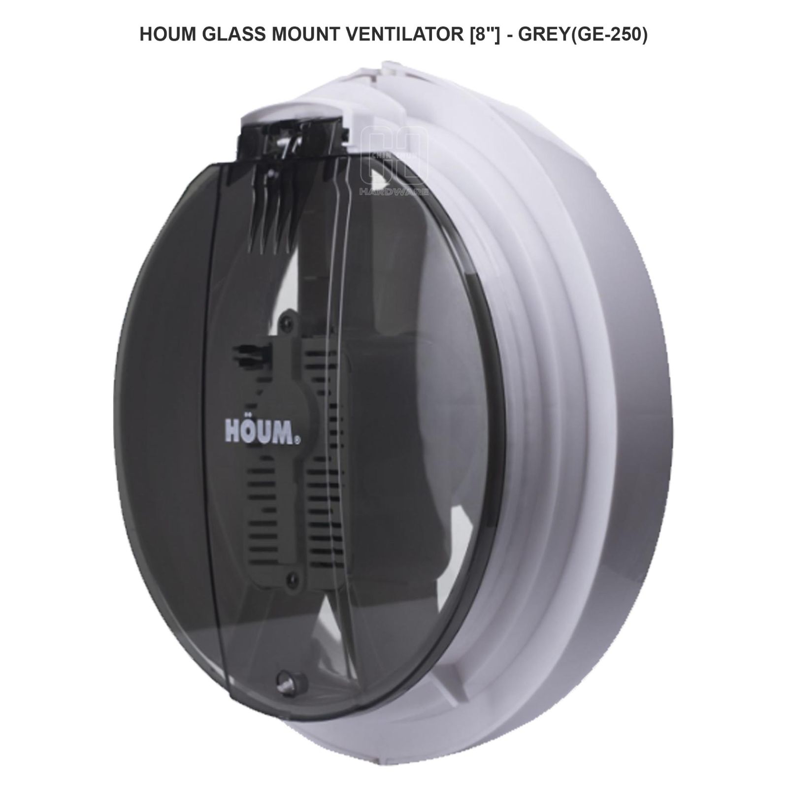 HOUM GLASS MOUNT VENTILATOR GREY (GE-250)