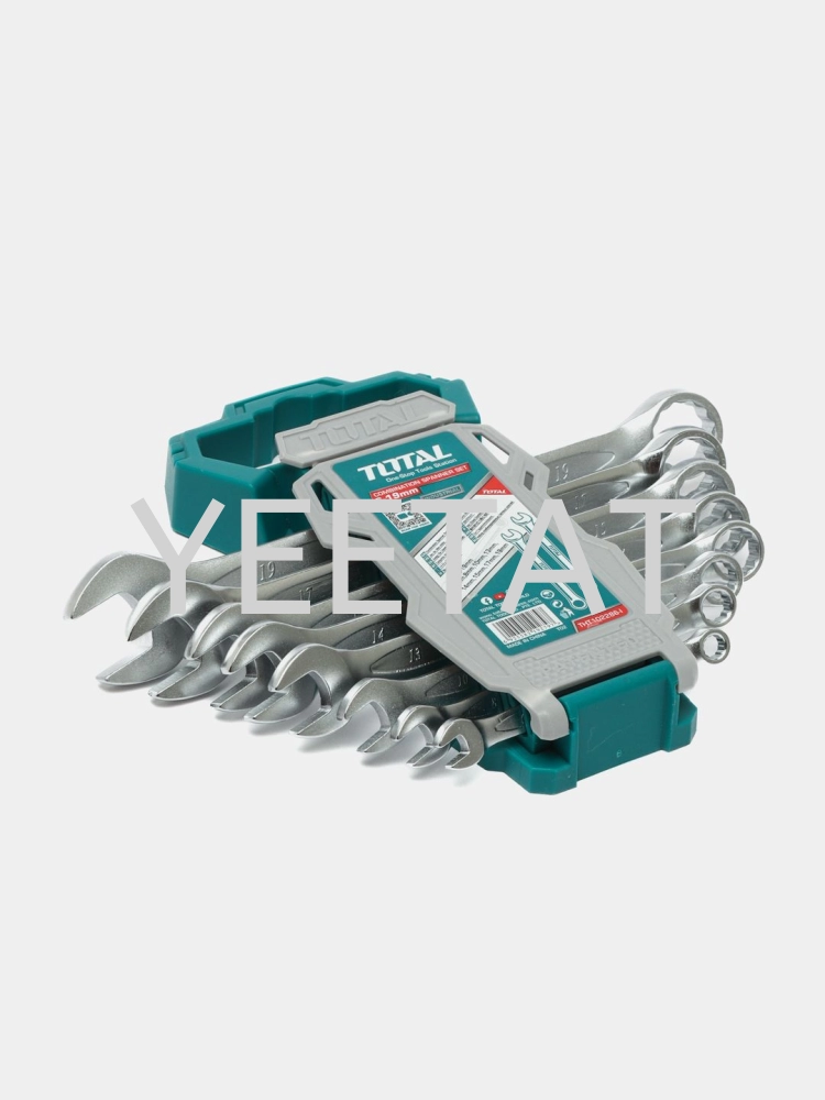 [ TOTAL ] THT102286 Combination Spanner Set (6mm-19mm/8 Pcs) Open + Ring/Box End Wrench
