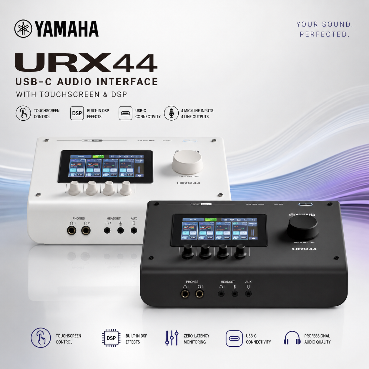 Yamaha URX44 USB-C Audio Interface with Touchscreen & DSP