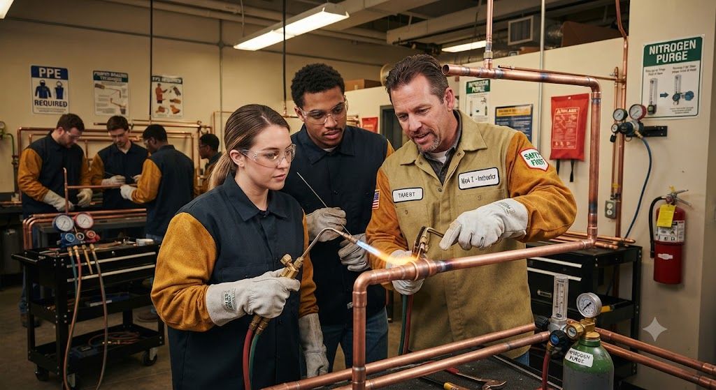 HVAC technician copper brazing safety training