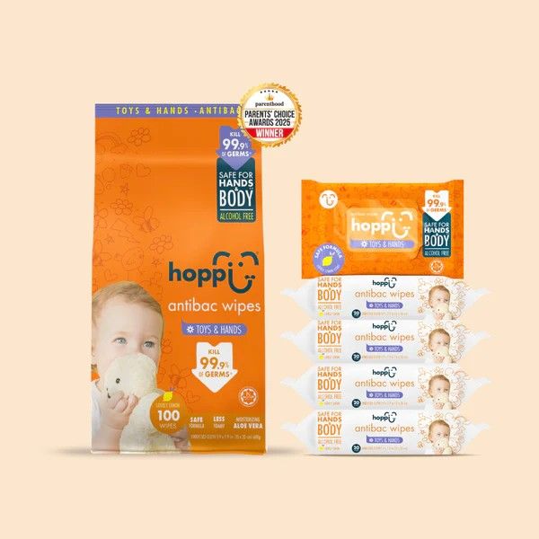 HA1100  Hoppi 20 Sheets 5-In-1 Bundle Pack Antibacterial Wet Wipes