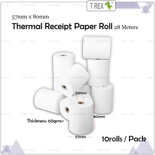 [10 Rolls] 57mm x 80mm High Quality Thermal Receipt Paper Roll