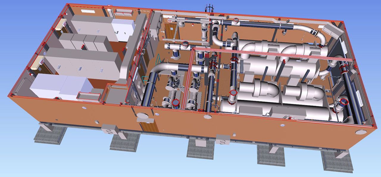 Modular chiller plant room setup