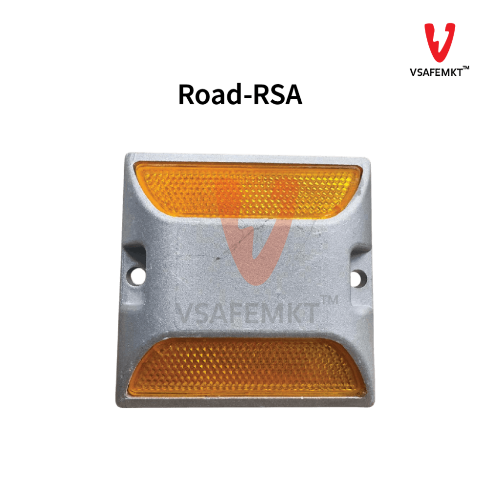 VSAFEMKT - Full Aluminium Road Stud Double Side Yellow