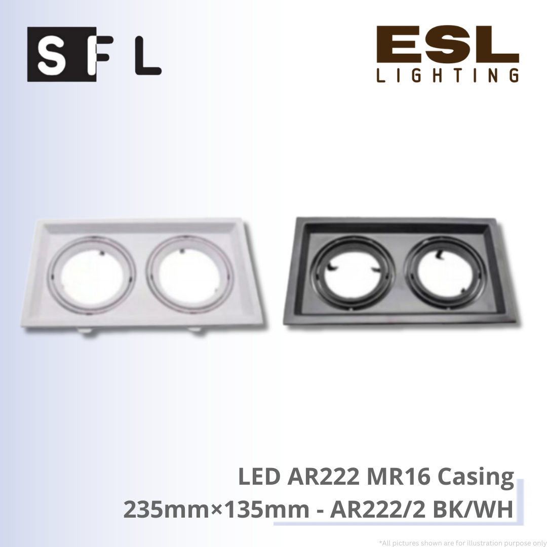 SFL LED AR222 MR16 Casing 235mm×135mm - AR222/2 BK/WH