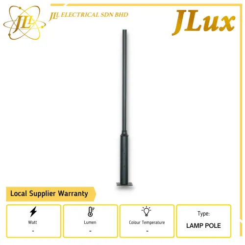 Jlux LIGHTING GALVANISED POLE EPOXY BLACK WITH CHAMBER [3M/3.5M/4M] 