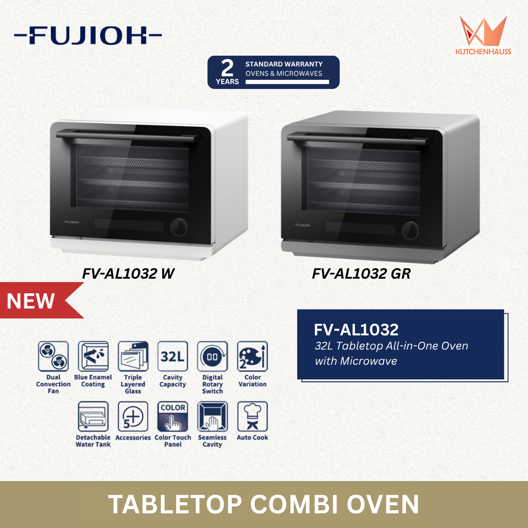 [NEW] FUJIOH - 32L Tabletop All-In-One Oven with Microwave (2 colours) | FV-AL1032 W / GR