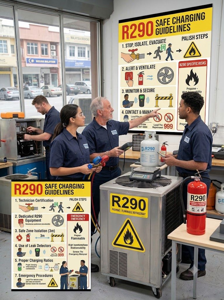 R290 safe charging practices