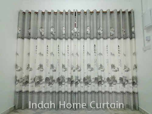 山水画窗帘设计  Nicely Tradisional Curtain Design 