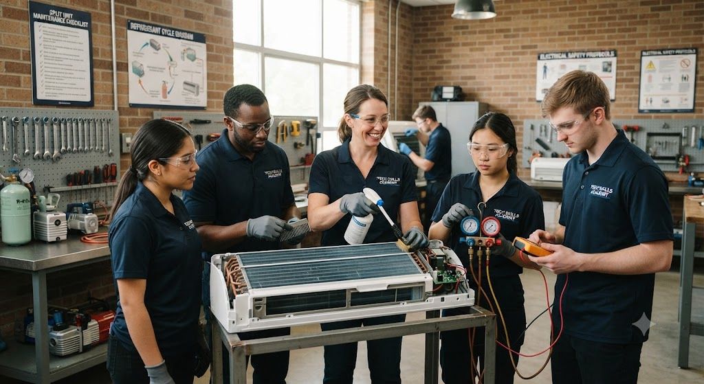 Split unit air conditioner maintenance training
