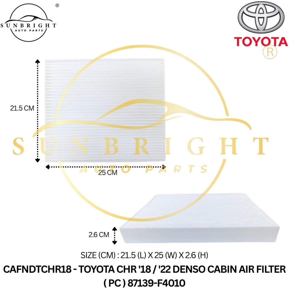 CAFNDTCHR18 - TOYOTA CHR '18 / '22 DENSO CABIN AIR FILTER ( PC ) 87139-F4010