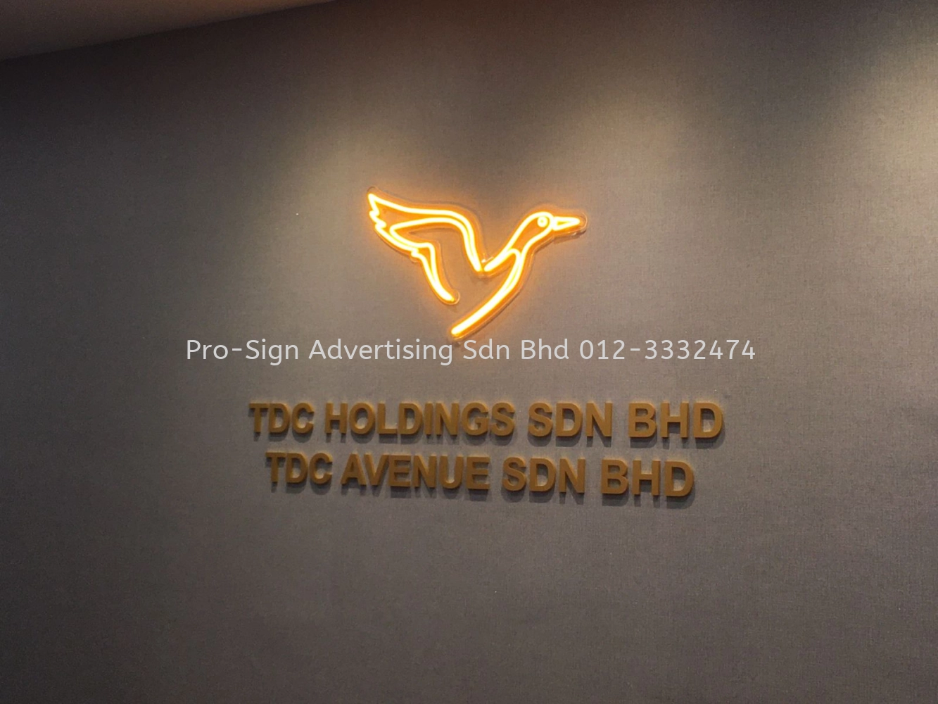 ACRYLIC CUT OUT LETTERING AND LED NEON (TDC HOLDINGS, SG LONG, 2020)