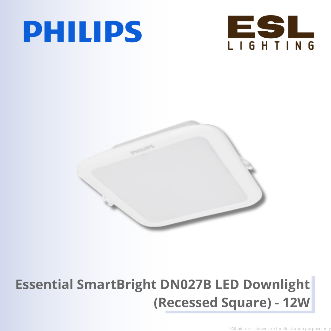 PHILIPS Essential SmartBright DN027B LED Downlight (Recessed Square) - 12W