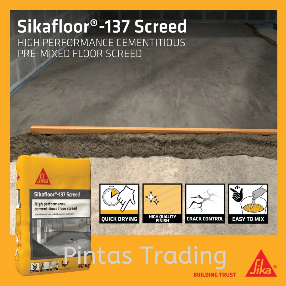 Sikafloor 137 Screed | Durable, High Quality Cementitious Premixed Floor Screed for Old & New Concrete Floor