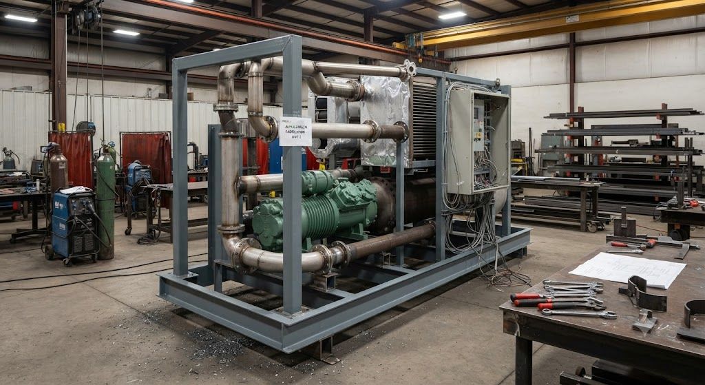 Skid-mounted water chiller fabrication