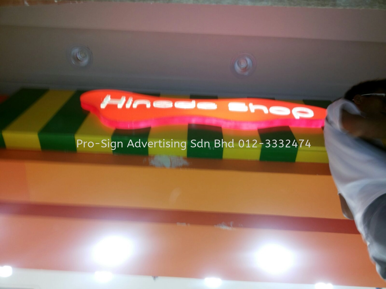 3D ACRYLIC LIGHTED SIGNAGE (HINODE SHOP, MID VALLEY, 2015)