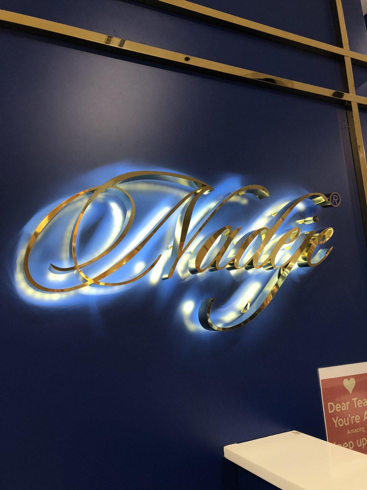 nadeje- gold stainless steel 3d box up lettering signage  