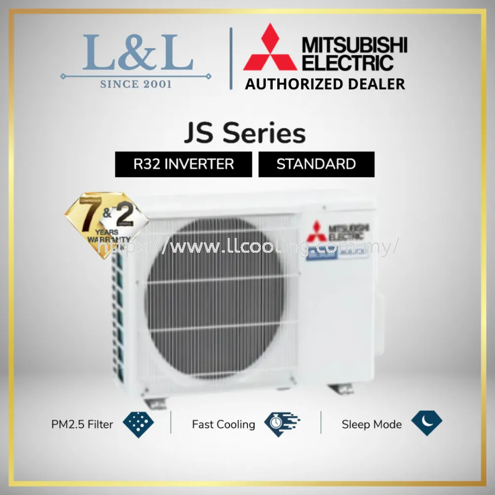 Mitsubishi JS Series R32 Standard Inverter Air Conditioner 2021 (1.0HP/1.5HP/2.0HP/2.5HP) (JS10VF/JS13VF/JS18VF/JS24VF)