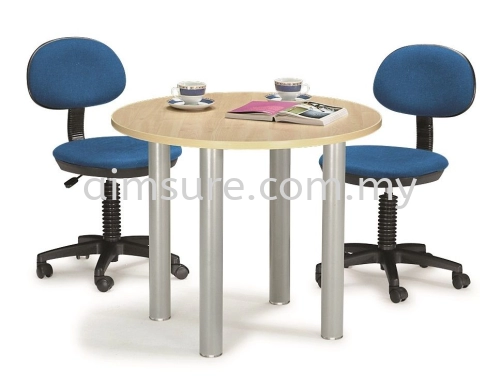 Round discussion table with 4 pole leg