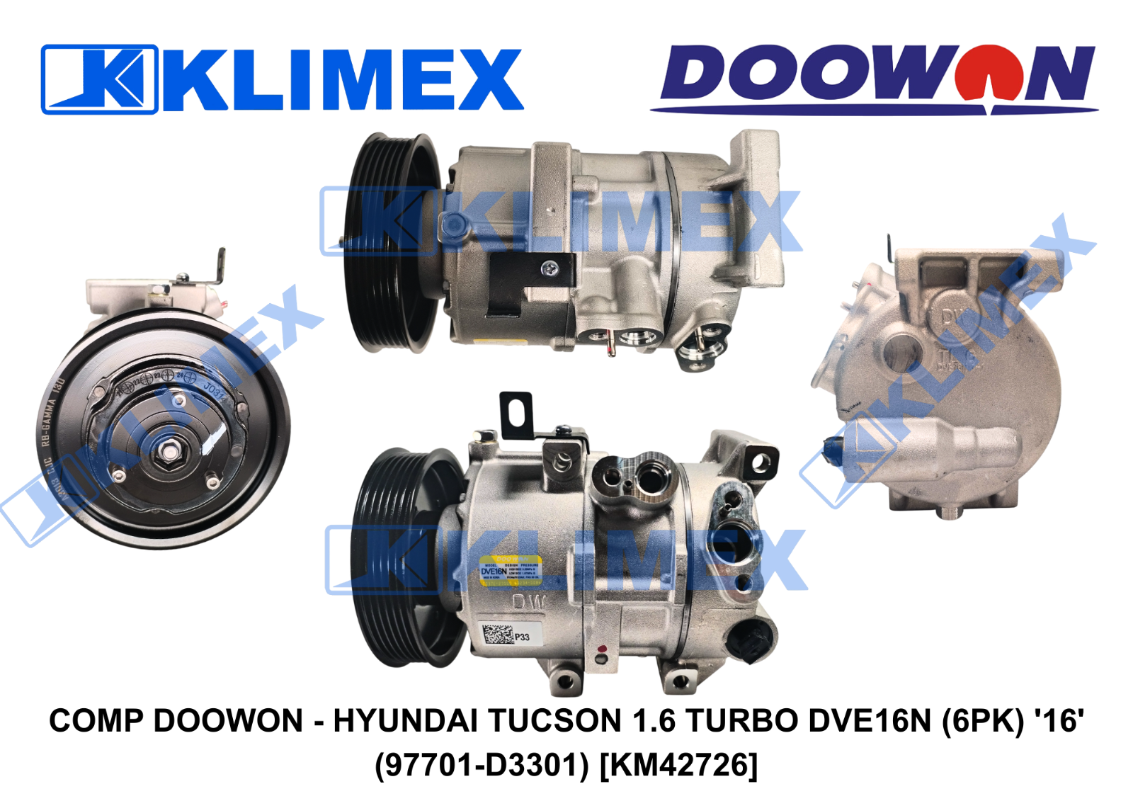 COMP DOOWON - HYUNDAI TUCSON 1.6 TURBO DVE16N (6PK) '16' (97701-D3301) [KM42726]