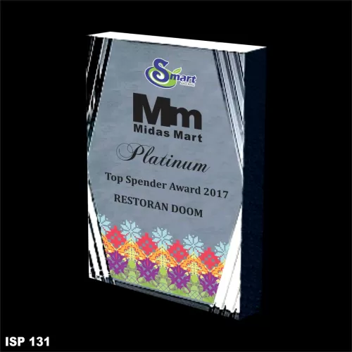 Exclusive Special Die Cut Crystal Plaque - ISP 131