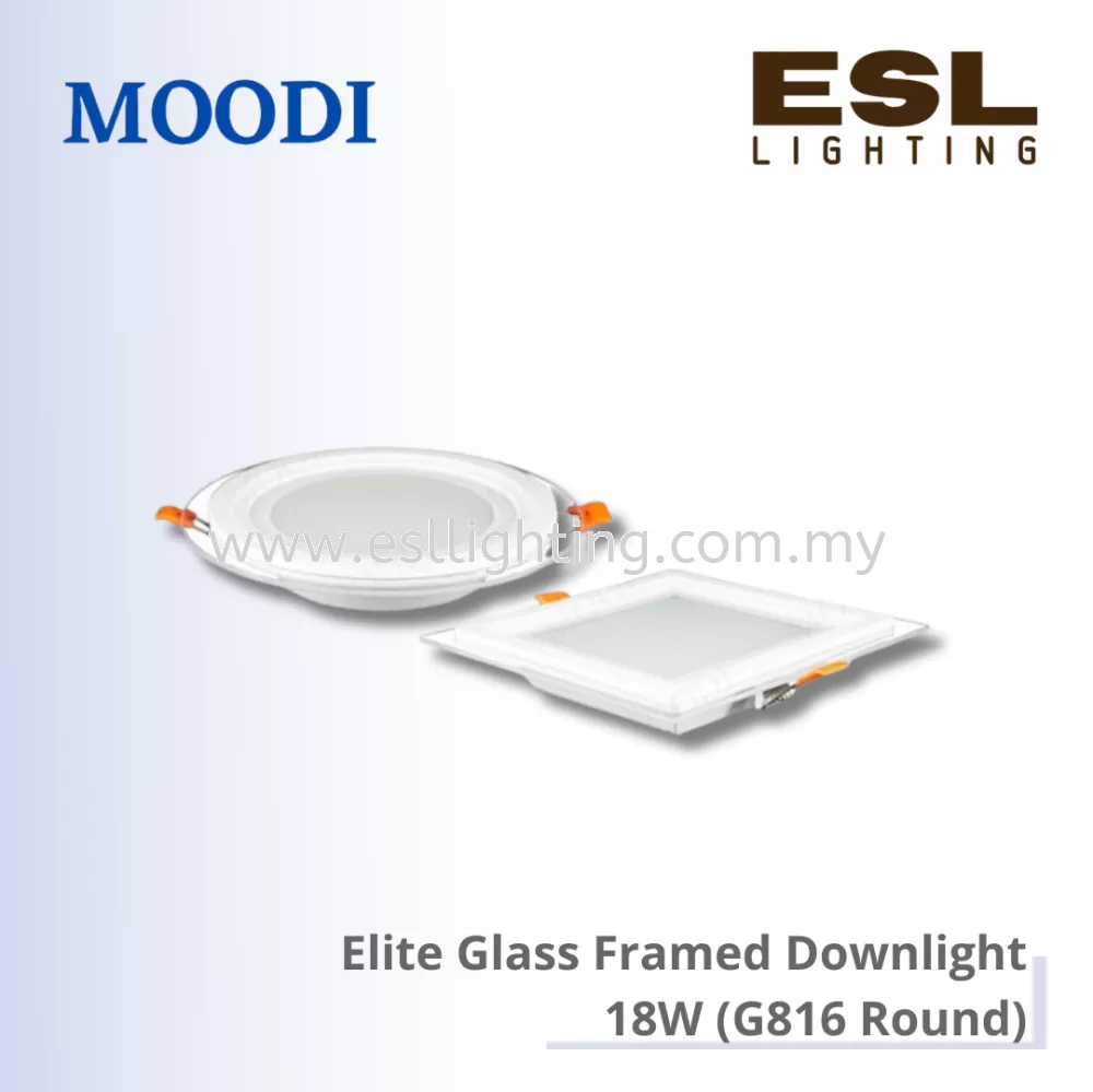 MOODI Elite Glass Framed Downlight Round 18W 6" - G816 R