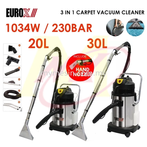 EUROX VAC3002 / VAC3003  3 In 1 Carpet Extractor Vacuum Cleaner 1034 Watt  [Code: 10211/ 10212]