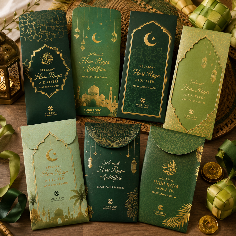 Custom Green Packet Printing | Personalized Hari Raya & Festive Envelope Printing
