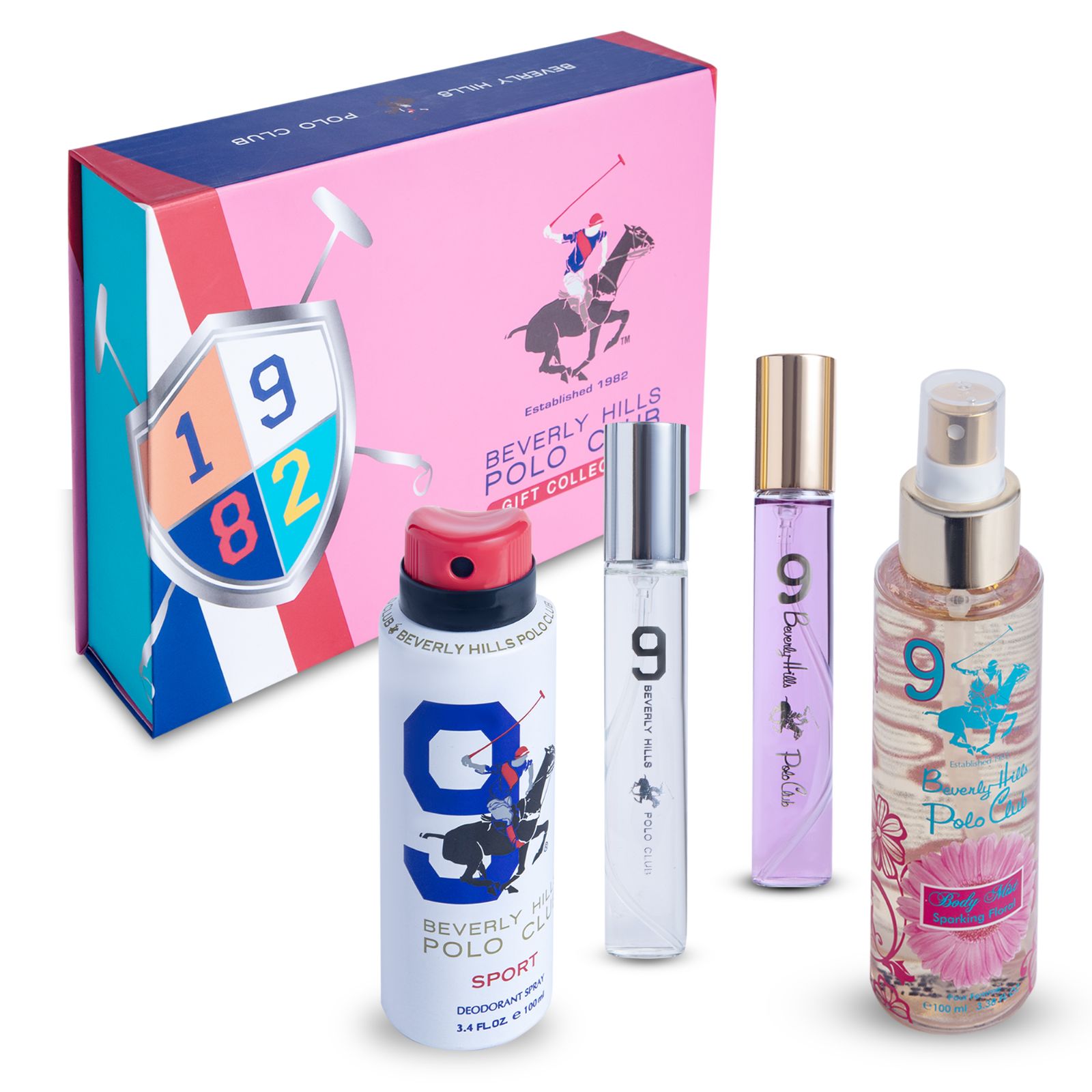 BHPC GS SPORT NO. 9 MEN EDT 16ML+ SPORT DEO 100ML + WOMEN NO.9 EDP 16 ML+ SPARKLING FLORAL BODY MIST 100 ML