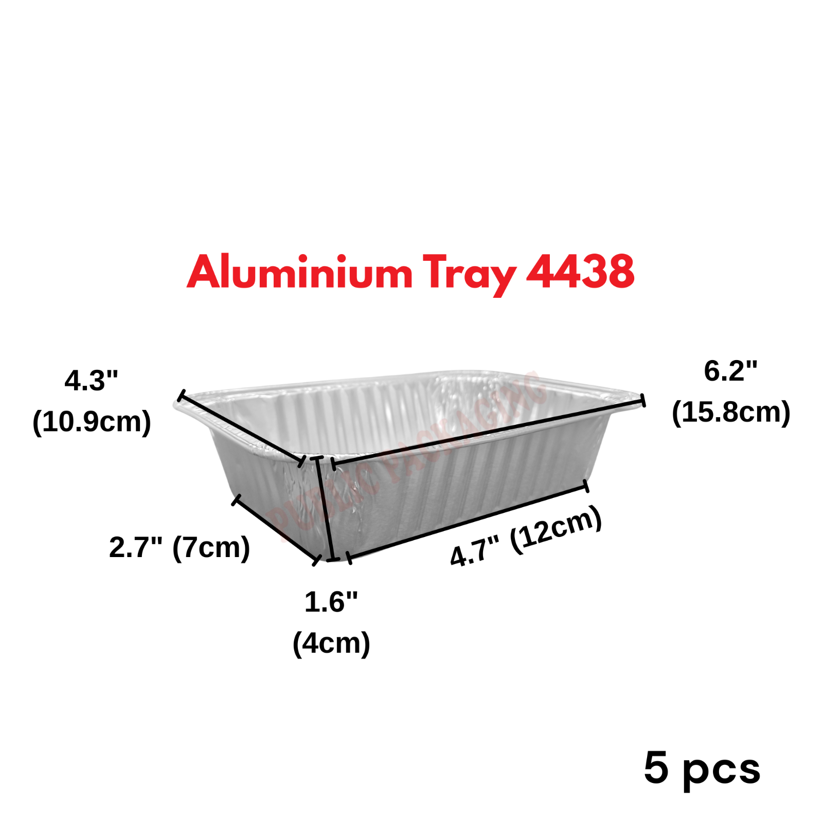4438-P Aluminium Foil Tray with Clear Lid (5 sets 卤) / Bulat / Round / Foil Tray 4438 - P